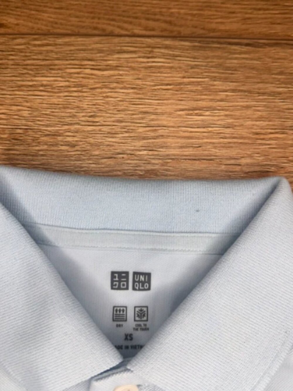 Men's Uniqlo light blue cotton polo shirt, stylish, size XS - Picture 3 of 3